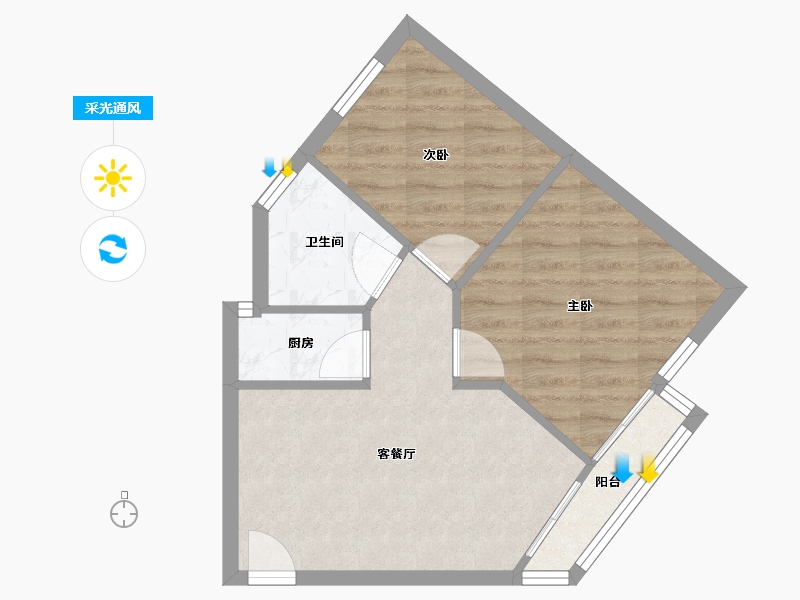 广东省-深圳市-丽湖花园-51.00-户型库-采光通风