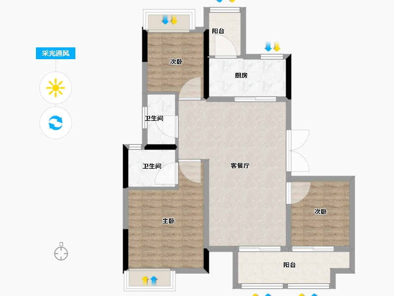 四川省-成都市-东原中业印江洲-88.01-户型库-采光通风