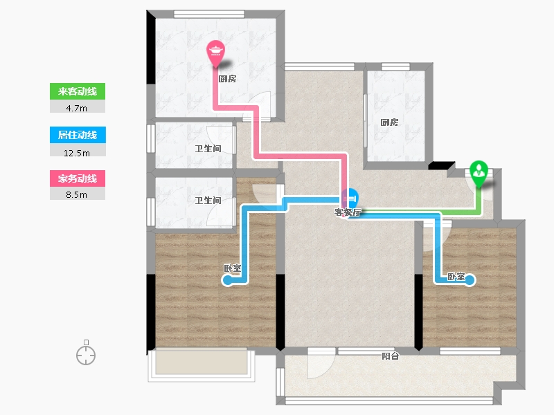 山东省-菏泽市-碧桂园-97.00-户型库-动静线