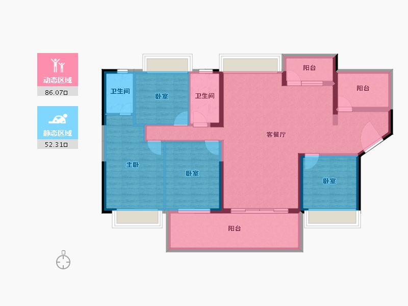 广东省-惠州市-御水龙庭-124.59-户型库-动静分区