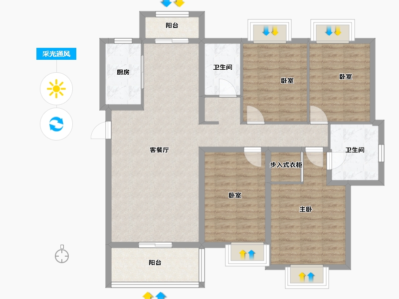 湖南省-长沙市-长沙亿达智造小镇-109.74-户型库-采光通风