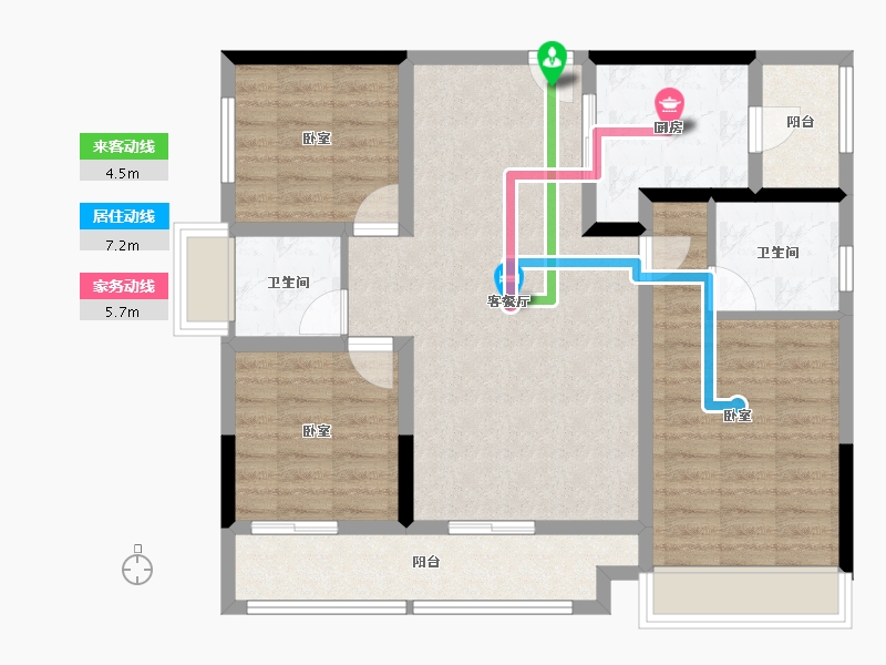 四川省-成都市-炎华置信上林景著-89.29-户型库-动静线