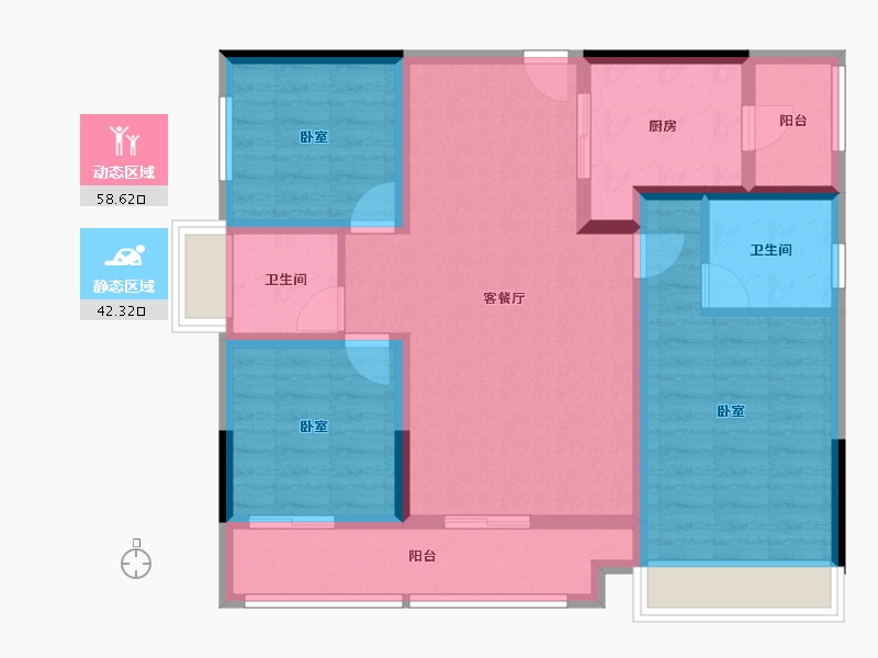 四川省-成都市-炎华置信上林景著-89.29-户型库-动静分区