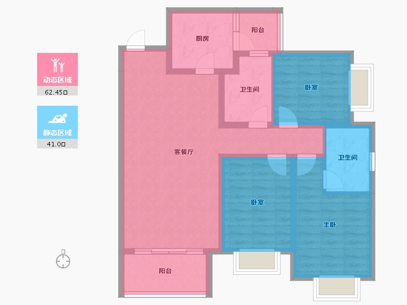 四川省-成都市-太阳公元-91.85-户型库-动静分区