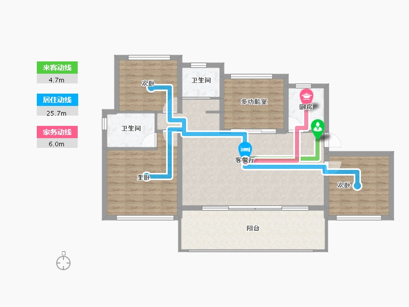 海南省-三亚市-北京城建海云湾-106.95-户型库-动静线