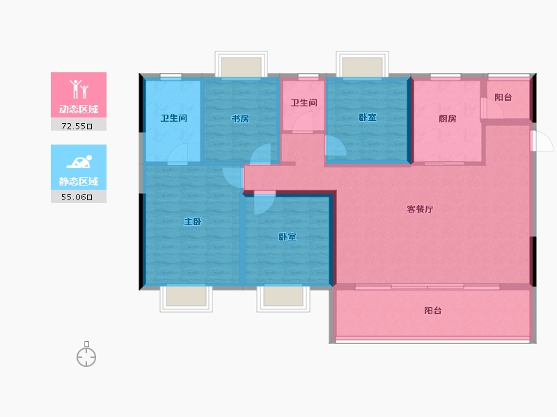 四川省-成都市-沙河斓庭-115.20-户型库-动静分区