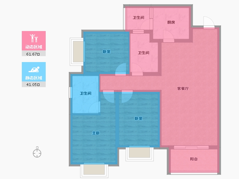 四川省-成都市-太阳公元-91.07-户型库-动静分区