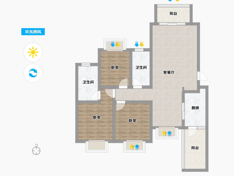 四川省-成都市-太阳公元-92.42-户型库-采光通风