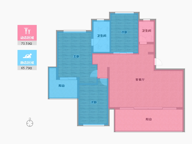 海南省-三亚市-北京城建海云湾-128.57-户型库-动静分区