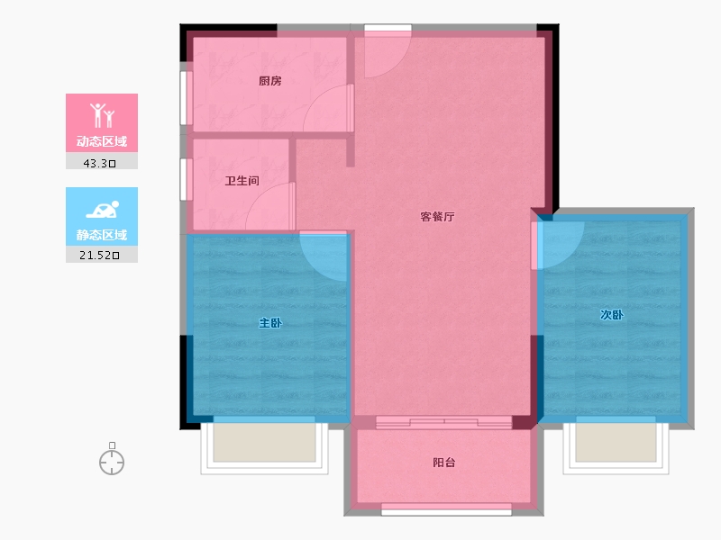 海南省-万宁市-万宁永桥尚城-58.57-户型库-动静分区