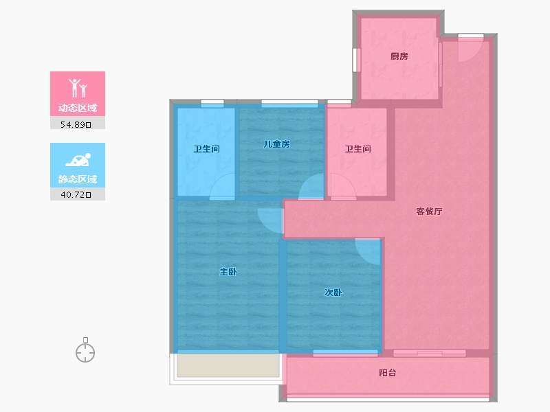 浙江省-宁波市-招商·雍华府-85.67-户型库-动静分区