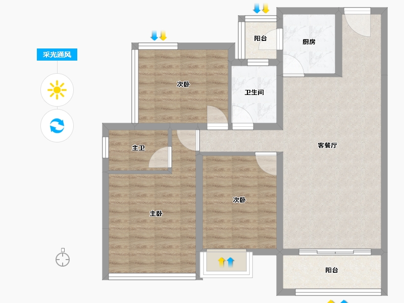 四川省-成都市-珑山樾-81.50-户型库-采光通风