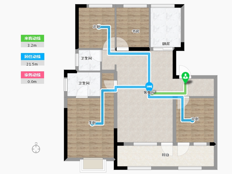 山东省-青岛市-华新园央和府-104.02-户型库-动静线