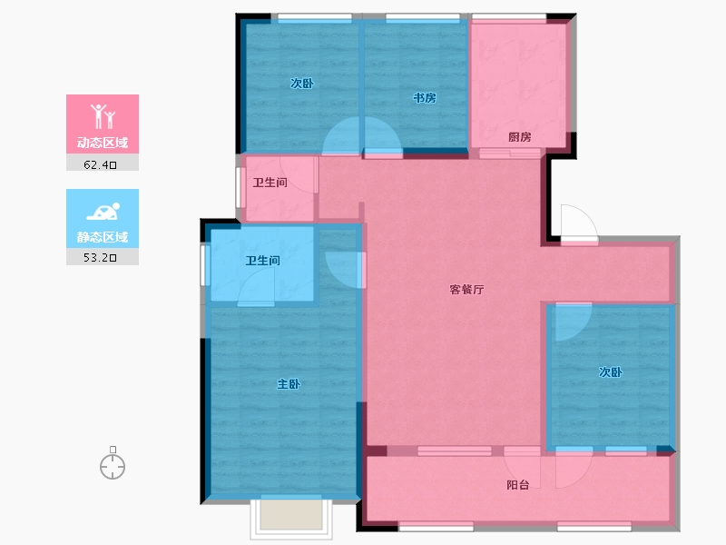 山东省-青岛市-华新园央和府-104.02-户型库-动静分区