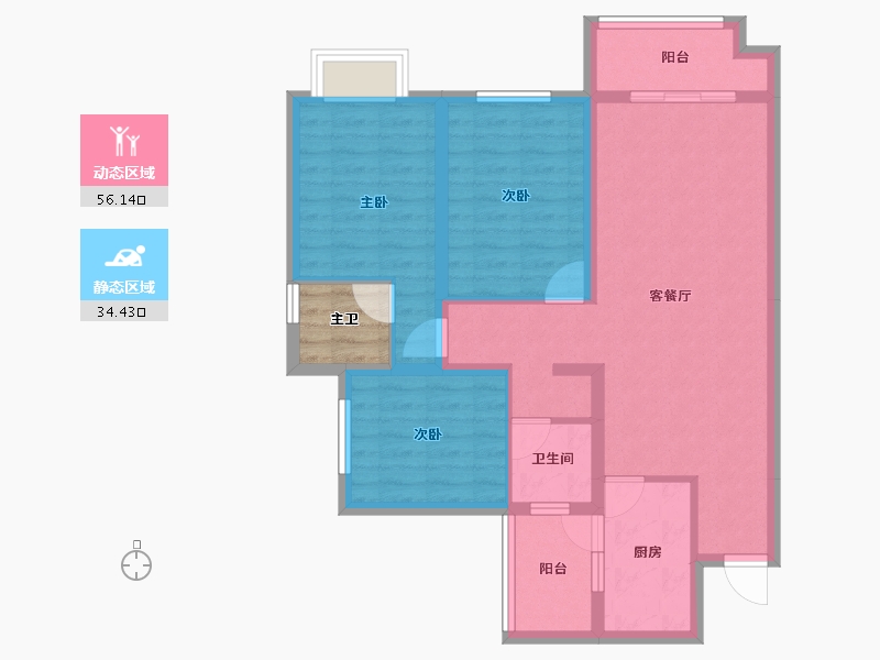 四川省-成都市-珑山樾-83.09-户型库-动静分区