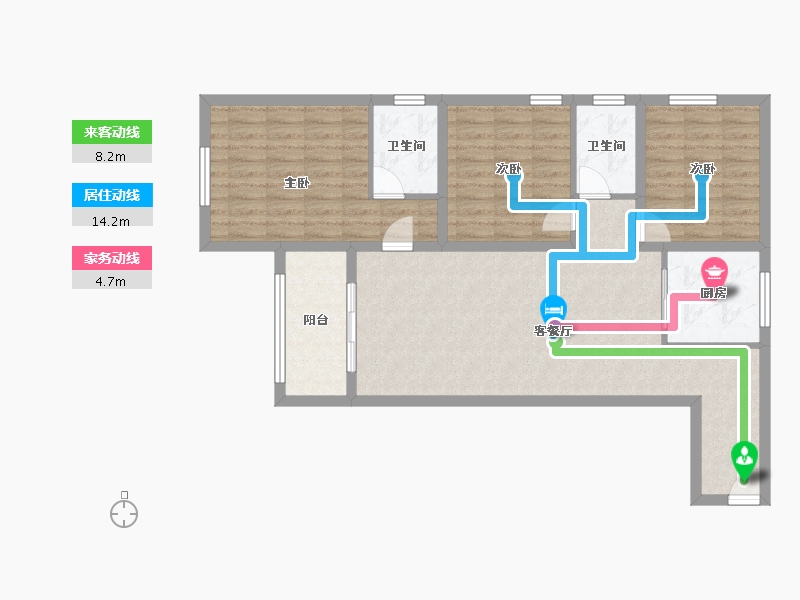 云南省-昆明市-俊发城-93.60-户型库-动静线