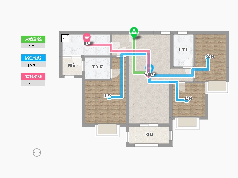 广东省-江门市-美的海棠公馆-80.00-户型库-动静线