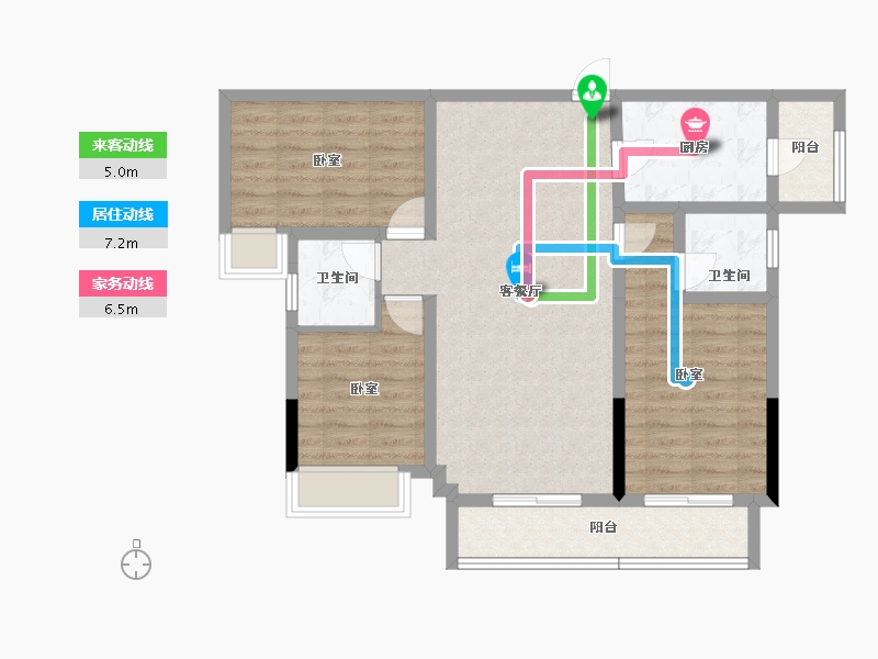 四川省-成都市-炎华置信上林景著-88.28-户型库-动静线