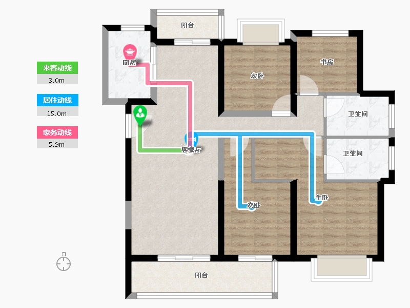 云南省-昆明市-世茂璀璨世家-98.31-户型库-动静线