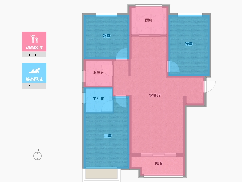 河北省-邢台市-御峰华府-90.00-户型库-动静分区