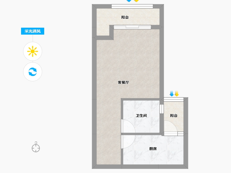 重庆-重庆市-恒大云邸-36.44-户型库-采光通风