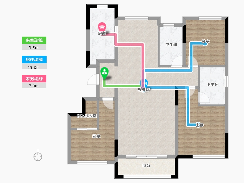 山东省-烟台市-金地浅山艺境玺湖-104.00-户型库-动静线