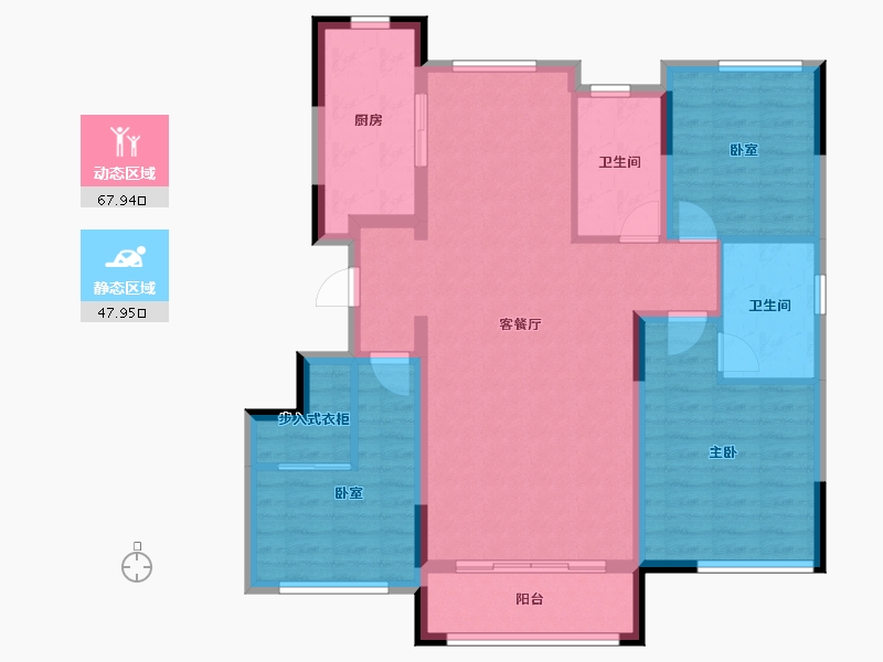 山东省-烟台市-金地浅山艺境玺湖-104.00-户型库-动静分区