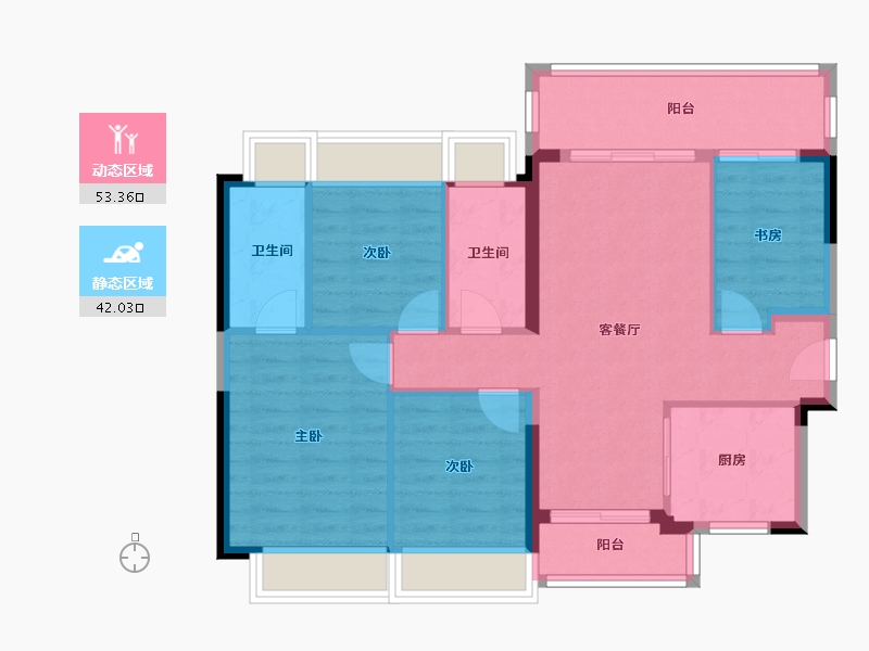 广东省-广州市-深业颐泽府-100.30-户型库-动静分区