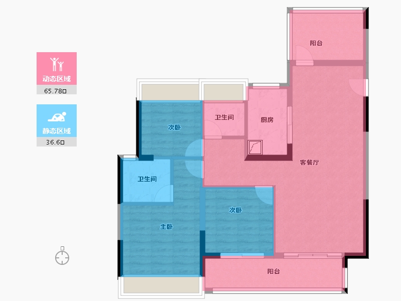 广东省-惠州市-华发旭辉铂钻四季-91.44-户型库-动静分区