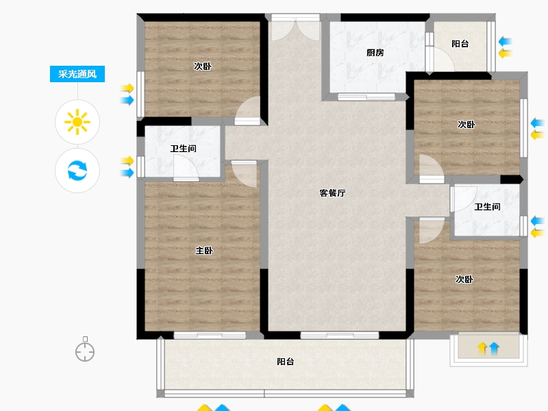 四川省-成都市-西宸春天-114.56-户型库-采光通风