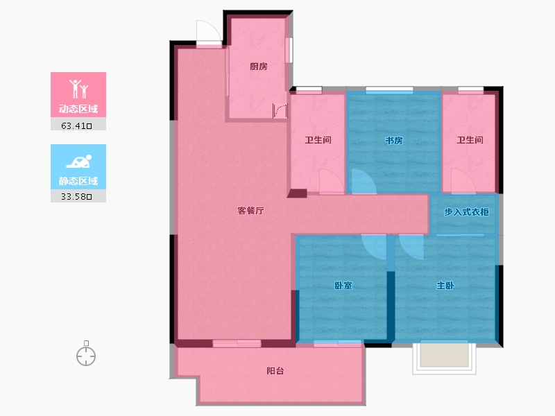 江苏省-徐州市-​珍宝岛雍景和府-88.00-户型库-动静分区