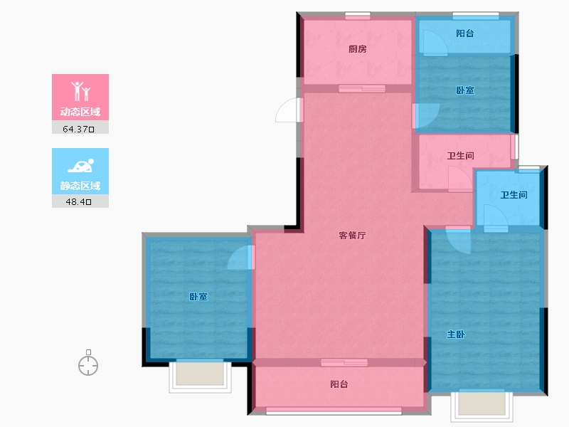 浙江省-绍兴市-湖心湾-101.19-户型库-动静分区