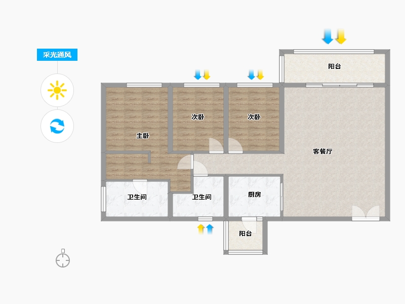 四川省-成都市-双楠悦天地-112.21-户型库-采光通风