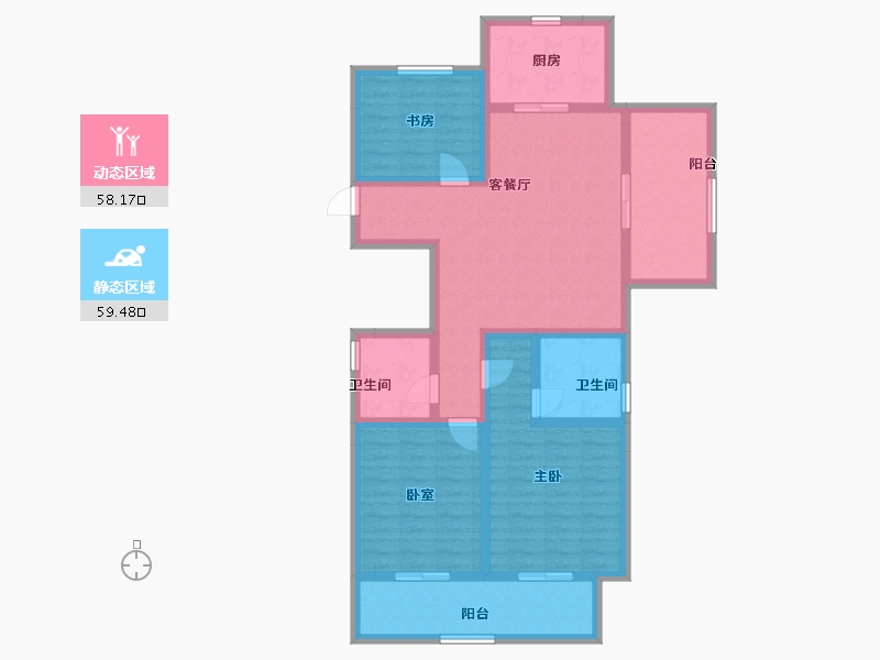 浙江省-绍兴市-海波名苑-104.00-户型库-动静分区