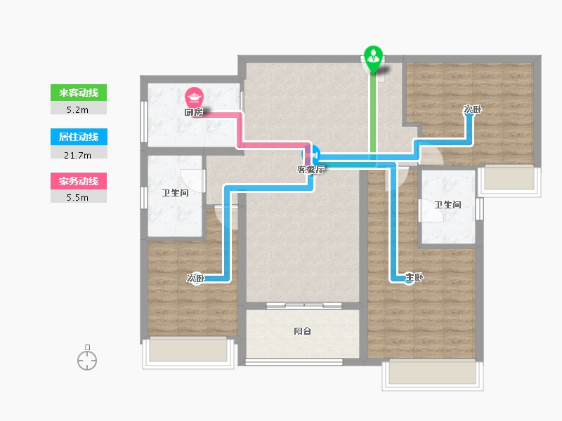 海南省-陵水黎族自治县-雅居乐清水湾-102.67-户型库-动静线