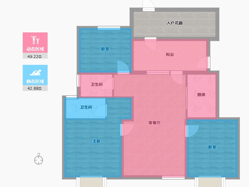 山东省-烟台市-磁山温泉小镇-91.44-户型库-动静分区