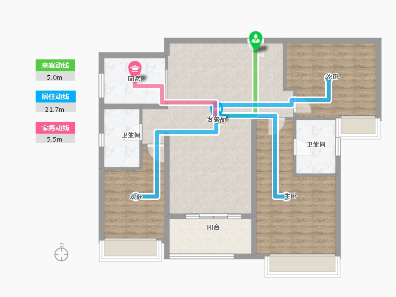 海南省-陵水黎族自治县-雅居乐清水湾-102.67-户型库-动静线