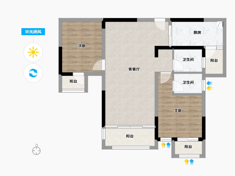 四川省-成都市-成金金语湾-77.18-户型库-采光通风