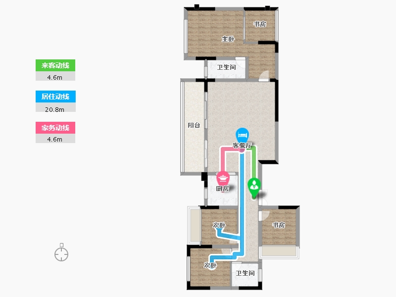 重庆-重庆市-华远海蓝城-124.03-户型库-动静线