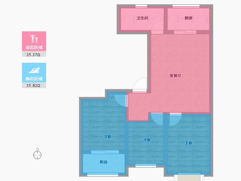 山东省-潍坊市-滨海87号-62.77-户型库-动静分区