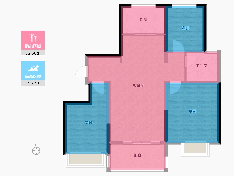 山东省-烟台市-绿城留香园-79.20-户型库-动静分区