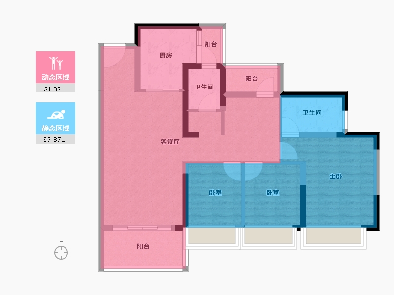 广东省-惠州市-灿邦珑廷观邸-86.36-户型库-动静分区