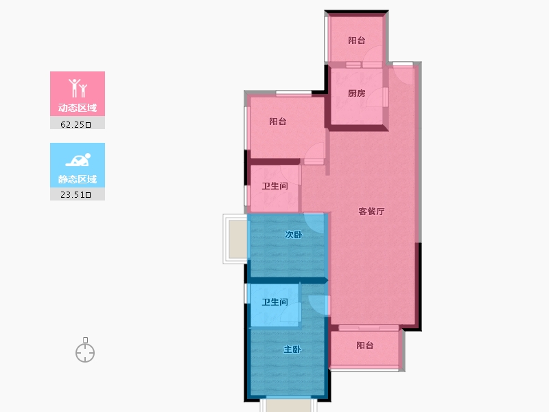 广东省-惠州市-新华联广场-75.66-户型库-动静分区