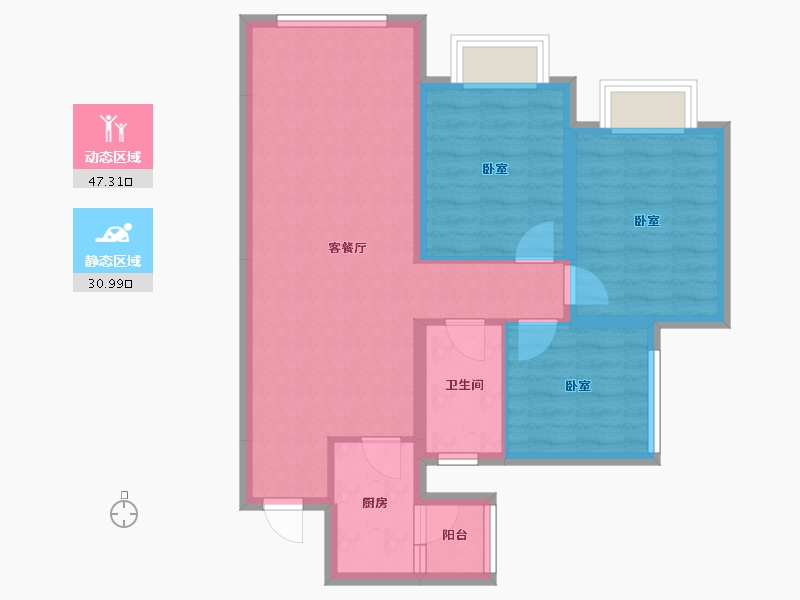 四川省-成都市-城投中南智在云辰-69.60-户型库-动静分区