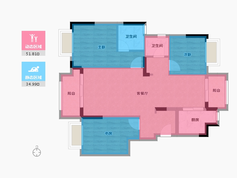 重庆-重庆市-重庆奥山府-77.19-户型库-动静分区