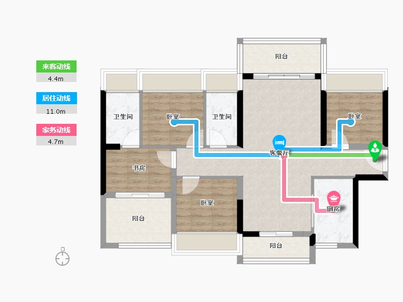 广东省-惠州市-中瑞怡润华府-84.76-户型库-动静线