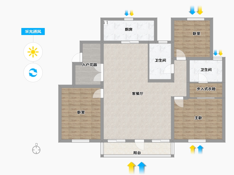 山东省-烟台市-磁山温泉小镇-117.11-户型库-采光通风