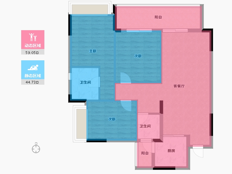 海南省-陵水黎族自治县-雅居乐清水湾-93.77-户型库-动静分区