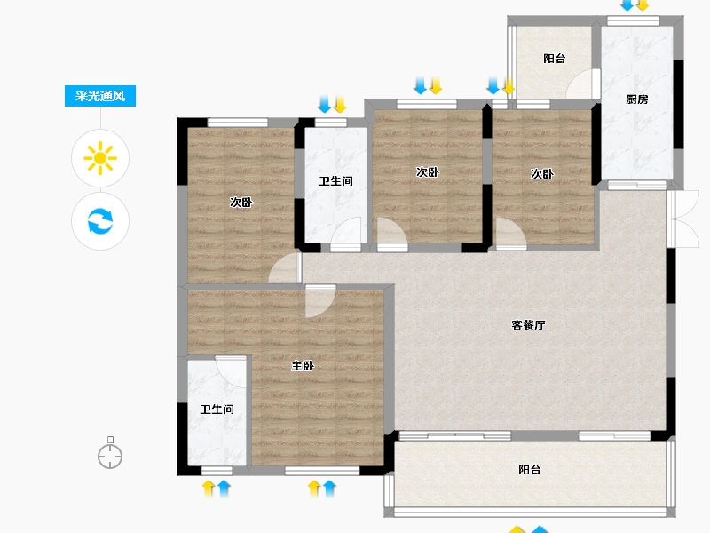 四川省-成都市-邦泰宽语-119.27-户型库-采光通风