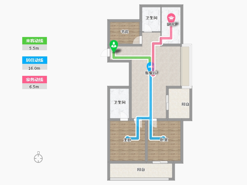 浙江省-绍兴市-海波名苑-99.20-户型库-动静线